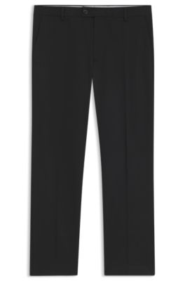 Straight-fit pants in Italian stretch cotton, Black