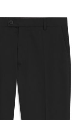 Straight-fit pants in Italian stretch cotton, Black