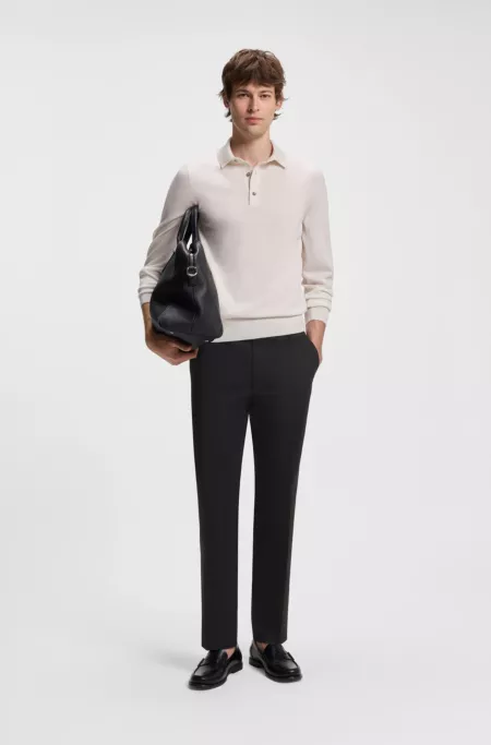 Straight-fit pants in Italian stretch cotton