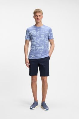 Deportivas BOSS-MOTION con empeines de punto y apliques de piel, Gris claro