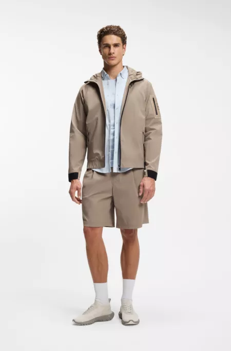 BOSS-MOTION sneakers with knitted uppers and leather trims