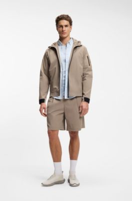 Deportivas BOSS-MOTION con empeines de punto y apliques de piel, Beige claro