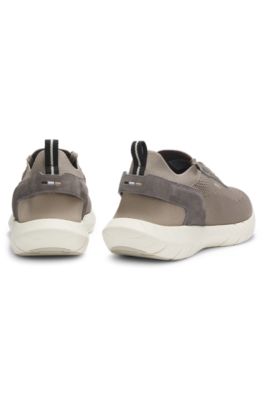 Deportivas BOSS-MOTION con empeines de punto y apliques de piel, Cal