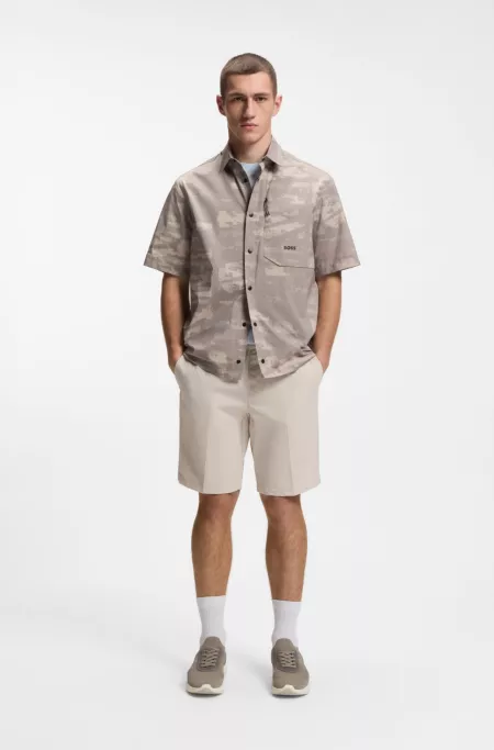 BOSS-MOTION sneakers with knitted uppers and leather trims