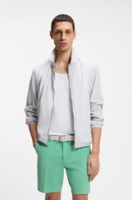 Logo-buckle belt in woven suede, White