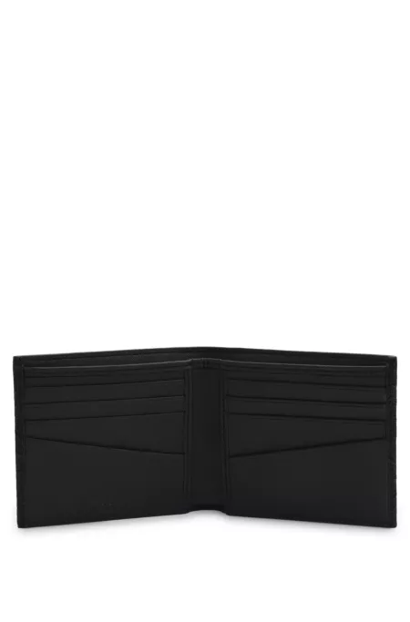 Billfold wallet with perforated monogram motif