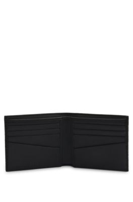 Cartera plegable con motivo del monograma perforado, Negro