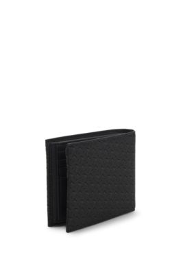 Portefeuille &agrave; trois volets avec motif monogramm&eacute;, Noir
