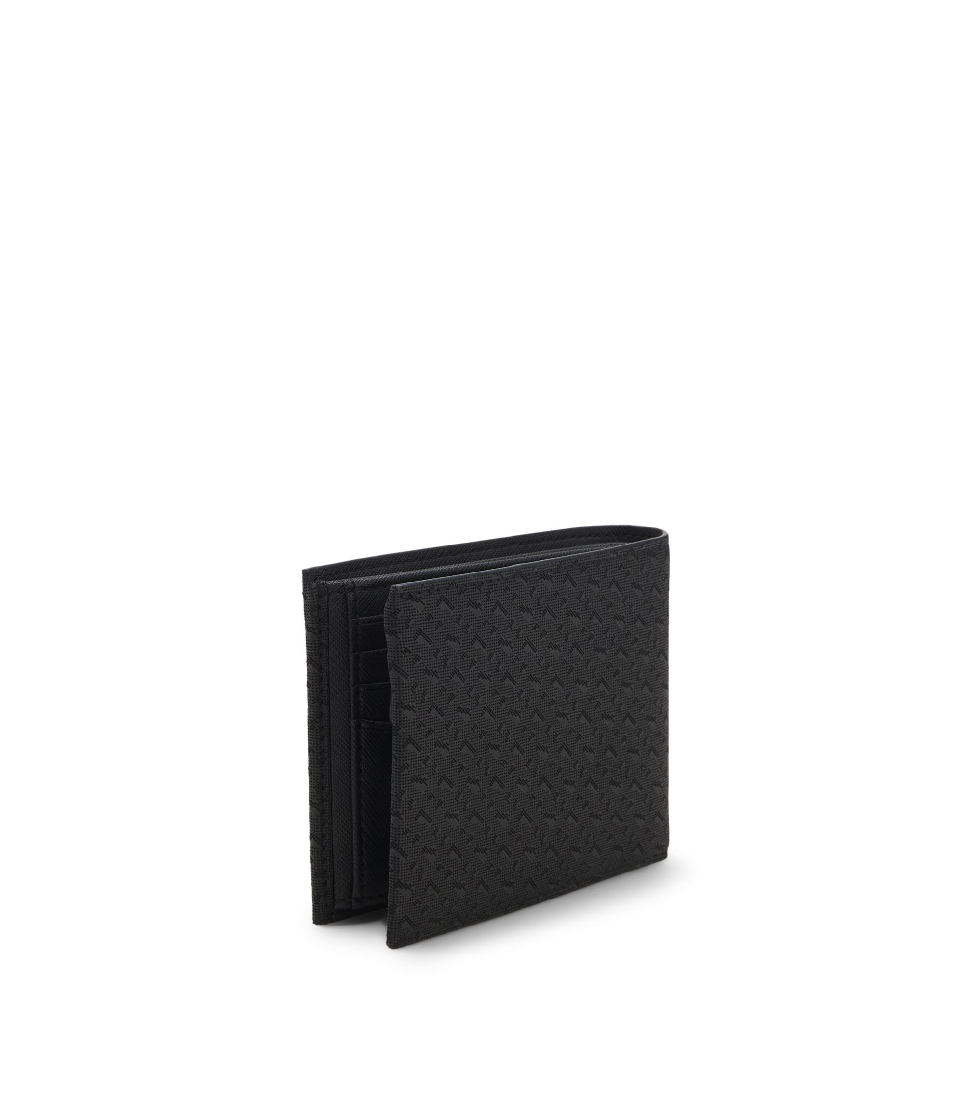 BOSS - Trifold wallet with monogram pattern - Black