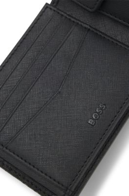 Portefeuille &agrave; trois volets avec motif monogramm&eacute;, Noir