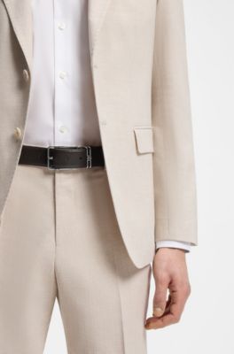 Italian-leather belt with Double B monogram, Dark Brown