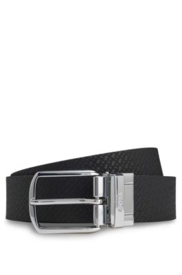 Reversible belt in Italian leather, Black