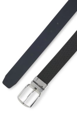 Cintur&oacute;n reversible de piel italiana, Negro