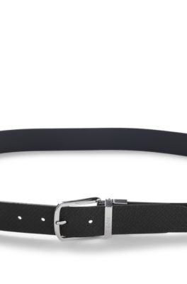 Cintur&oacute;n reversible de piel italiana, Negro