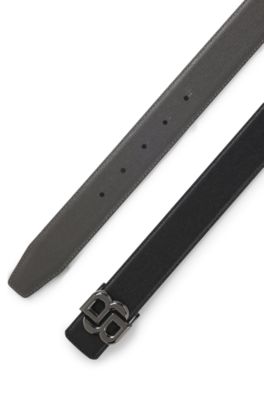 Cintur&oacute;n reversible con hebilla con monograma Double&nbsp;B, Negro