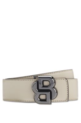 Reversible belt with Double B monogram buckle, Light Beige