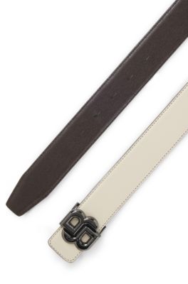 Reversible belt with Double B monogram buckle, Light Beige