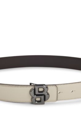 Cintur&oacute;n reversible con hebilla con monograma Double&nbsp;B, Beige claro