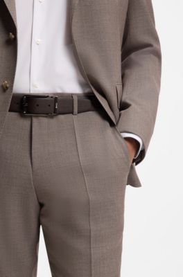 Ceinture en cuir r&eacute;versible aux finitions lisses et textur&eacute;es, Noir