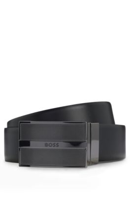 Cintur&oacute;n reversible de piel italiana, Negro
