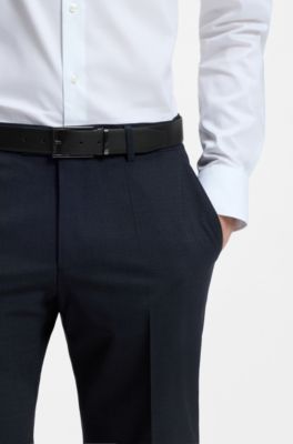 Cintur&oacute;n reversible de piel italiana, Negro