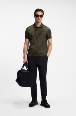 Polo regular fit de punto de algod&oacute;n con dise&ntilde;o de jacquard en 3D, Cal