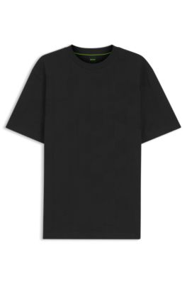 Camiseta de algod&oacute;n con motivo en jacquard en 3D, Negro