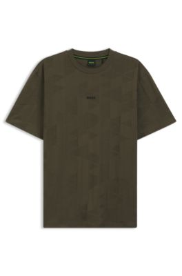 Camiseta de algod&oacute;n con motivo en jacquard en 3D, Cal