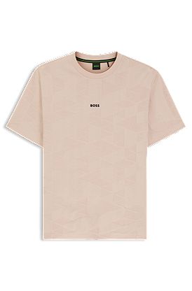 T-shirt en coton à motif jacquard 3D