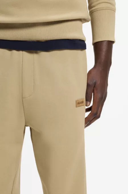 Cotton-terry sweatpants with logo badge