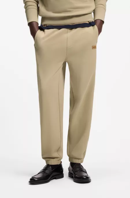 Cotton-terry sweatpants with logo badge