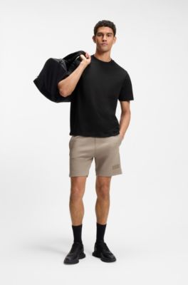 Camiseta relaxed fit en punto de algod&oacute;n, Negro