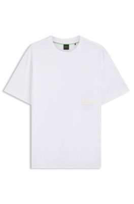 Camiseta relaxed fit en punto de algod&oacute;n, Blanco