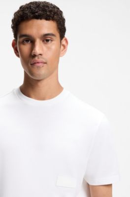 Camiseta relaxed fit en punto de algod&oacute;n, Blanco