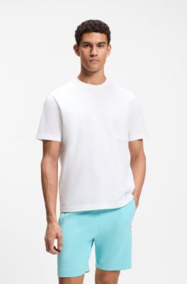 Camiseta relaxed fit en punto de algod&oacute;n, Blanco