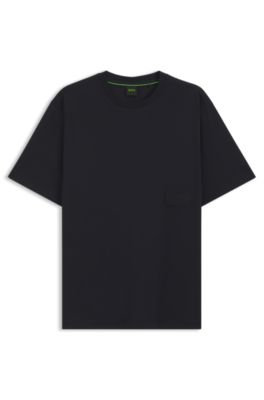 Camiseta relaxed fit en punto de algod&oacute;n, Azul oscuro