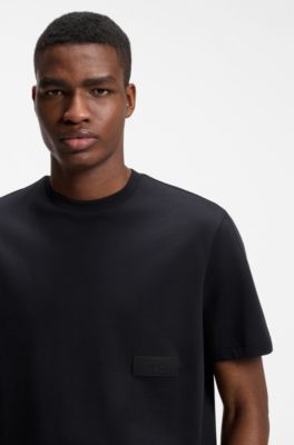 Camiseta relaxed fit en punto de algod&oacute;n, Azul oscuro