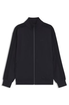 Sudadera regular fit con cinta de jacquard tonal, Azul oscuro