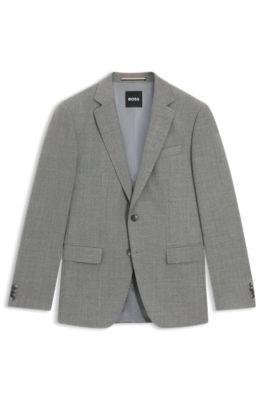 Veste Slim en laine stretch &agrave; motif, Argent