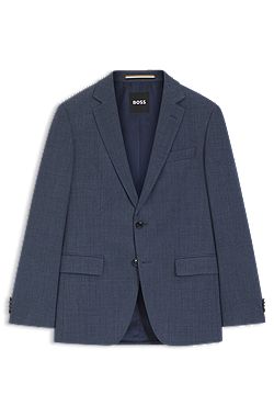 Patterned slim-fit jacket in stretch wool