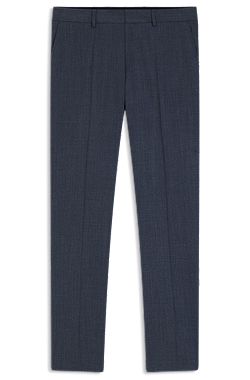 Patterned slim-fit trousers in stretch wool