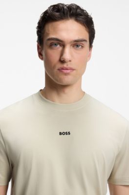 Camiseta relaxed fit de algod&oacute;n el&aacute;stico, Beige claro