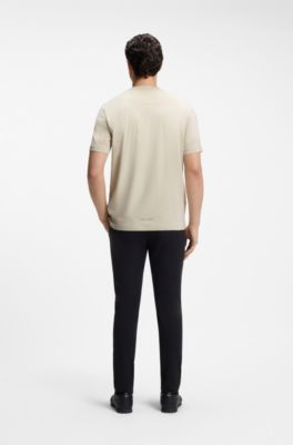 Camiseta relaxed fit de algod&oacute;n el&aacute;stico, Beige claro