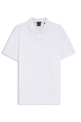 Regular-fit polo with embroidered logo, White