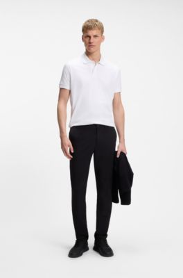 Regular-fit polo with embroidered logo, White