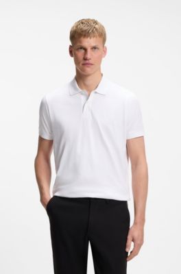 Regular-fit polo with embroidered logo, White
