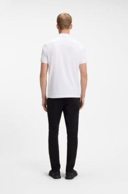 Regular-fit polo with embroidered logo, White