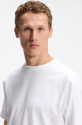 Camiseta de algod&oacute;n el&aacute;stico con cinta de jacquard, Blanco