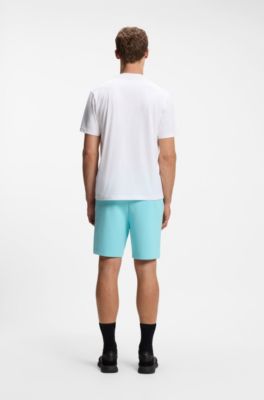 Camiseta de algod&oacute;n el&aacute;stico con cinta de jacquard, Blanco