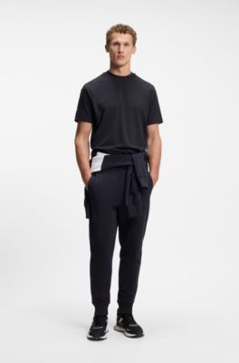 Camiseta de algod&oacute;n el&aacute;stico con cinta de jacquard, Azul oscuro
